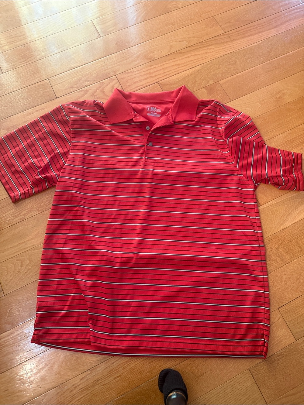 PGA Tour Red Striped Boys Polo